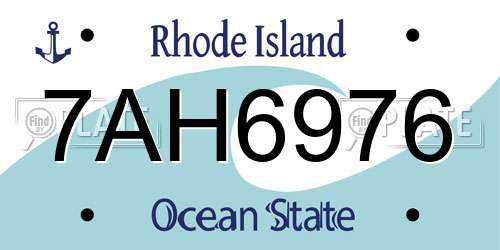 7AH6976 Rhode Island License Plate