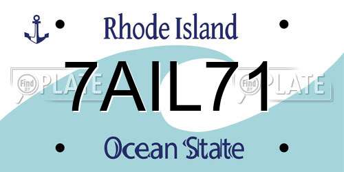 7AIL71 Rhode Island License Plate