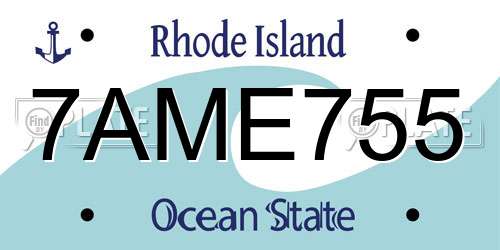7AME755 Rhode Island License Plate