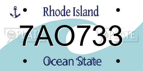 7AO733 Rhode Island License Plate