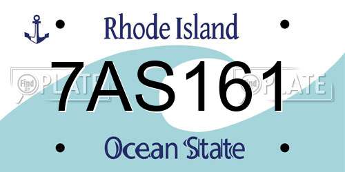 7AS161 Rhode Island License Plate