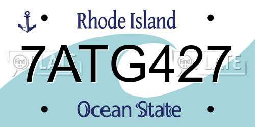 7ATG427 Rhode Island License Plate