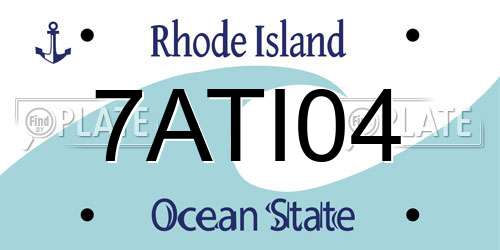 7ATI04 Rhode Island License Plate