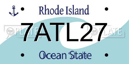 7ATL27 Rhode Island License Plate