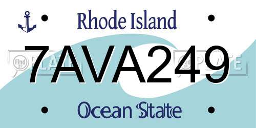 7AVA249 Rhode Island License Plate
