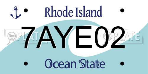 7AYE02 Rhode Island License Plate