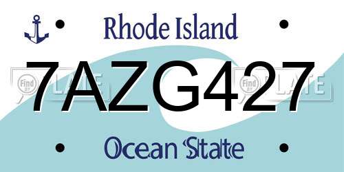 7AZG427 Rhode Island License Plate