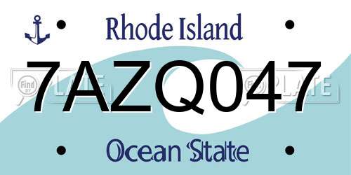 7AZQ047 Rhode Island License Plate