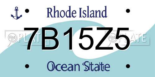 7B15Z5 Rhode Island License Plate