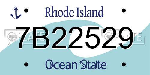 7B22529 Rhode Island License Plate