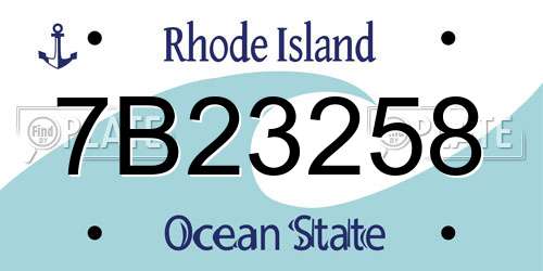 7B23258 Rhode Island License Plate