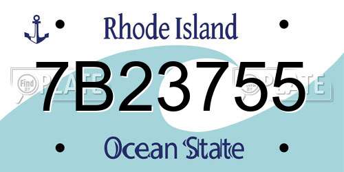 7B23755 Rhode Island License Plate