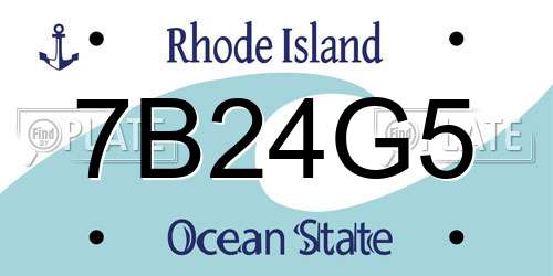 7B24G5 Rhode Island License Plate