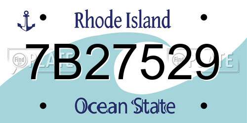 7B27529 Rhode Island License Plate