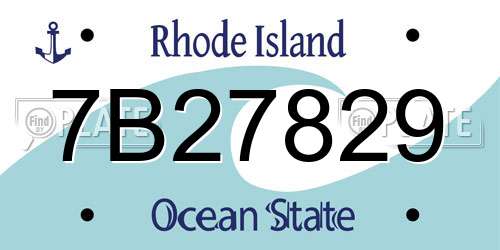 7B27829 Rhode Island License Plate