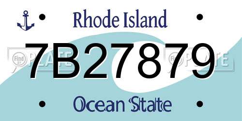 7B27879 Rhode Island License Plate