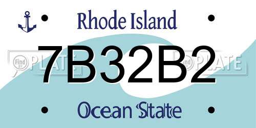 7B32B2 Rhode Island License Plate