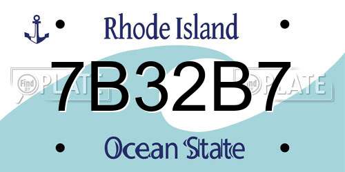 7B32B7 Rhode Island License Plate