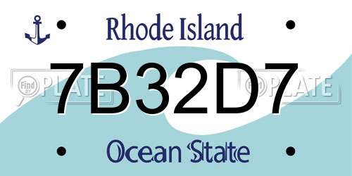 7B32D7 Rhode Island License Plate