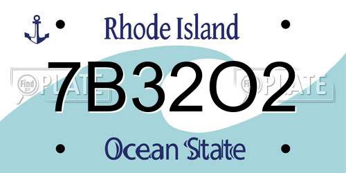 7B32O2 Rhode Island License Plate