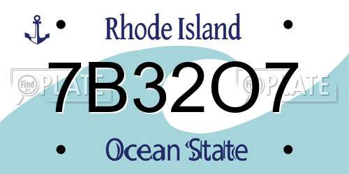7B32O7 Rhode Island License Plate