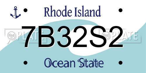 7B32S2 Rhode Island License Plate