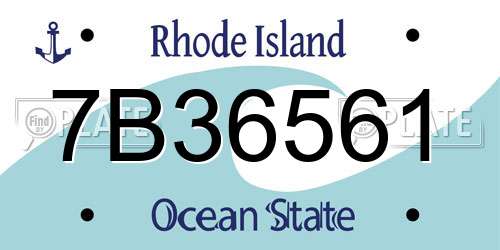 7B36561 Rhode Island License Plate
