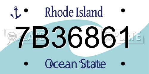 7B36861 Rhode Island License Plate