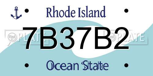 7B37B2 Rhode Island License Plate