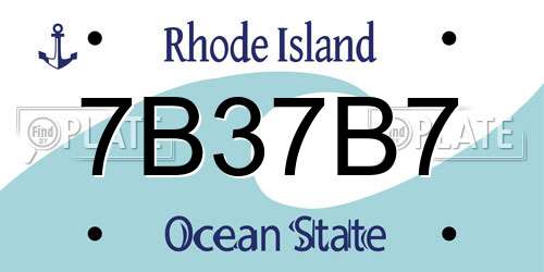 7B37B7 Rhode Island License Plate