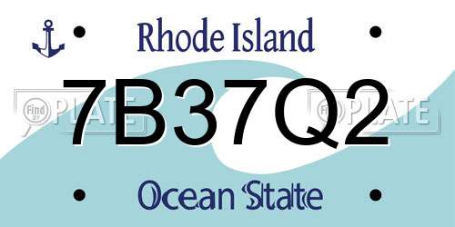 7B37Q2 Rhode Island License Plate