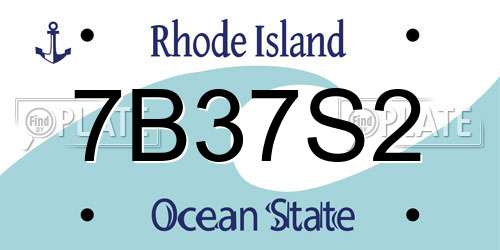7B37S2 Rhode Island License Plate