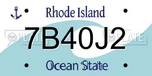 7B40J2 Rhode Island License Plate