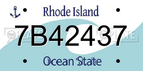 7B42437 Rhode Island License Plate