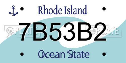 7B53B2 Rhode Island License Plate
