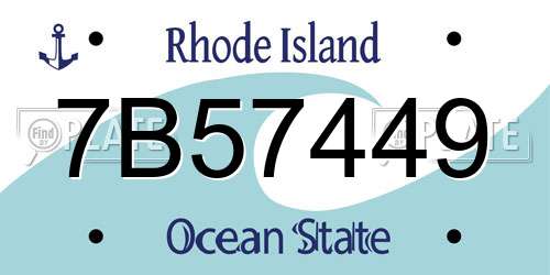 7B57449 Rhode Island License Plate