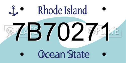 7B70271 Rhode Island License Plate