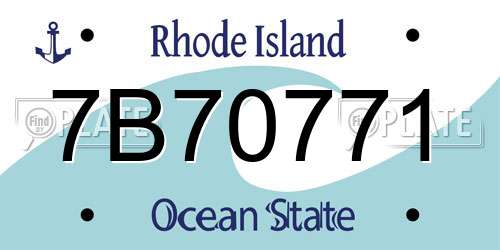 7B70771 Rhode Island License Plate