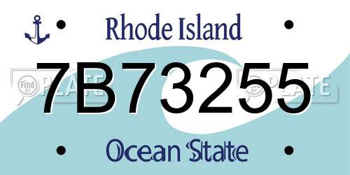 7B73255 Rhode Island License Plate