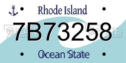 7B73258 Rhode Island License Plate