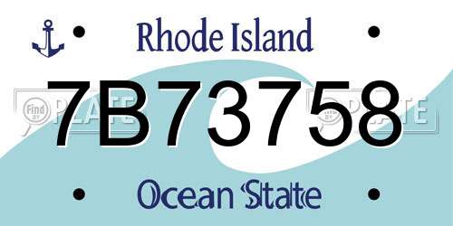 7B73758 Rhode Island License Plate