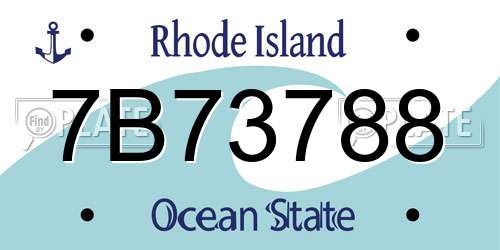 7B73788 Rhode Island License Plate