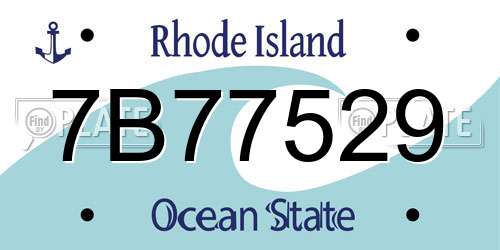 7B77529 Rhode Island License Plate