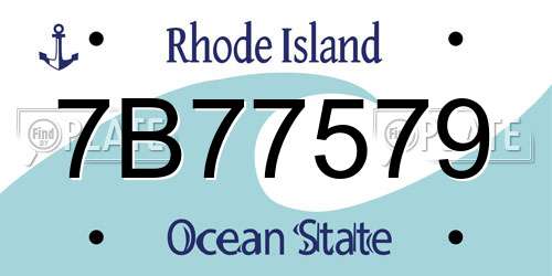 7B77579 Rhode Island License Plate