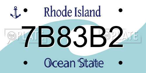 7B83B2 Rhode Island License Plate