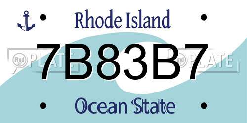 7B83B7 Rhode Island License Plate