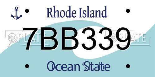 7BB339 Rhode Island License Plate