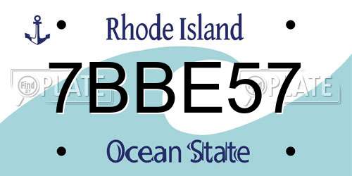 7BBE57 Rhode Island License Plate