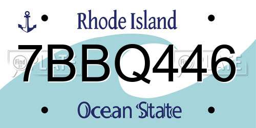 7BBQ446 Rhode Island License Plate