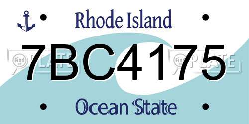 7BC4175 Rhode Island License Plate
